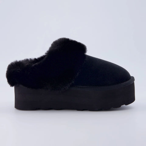 Husky Suede Cozy Platform Mule