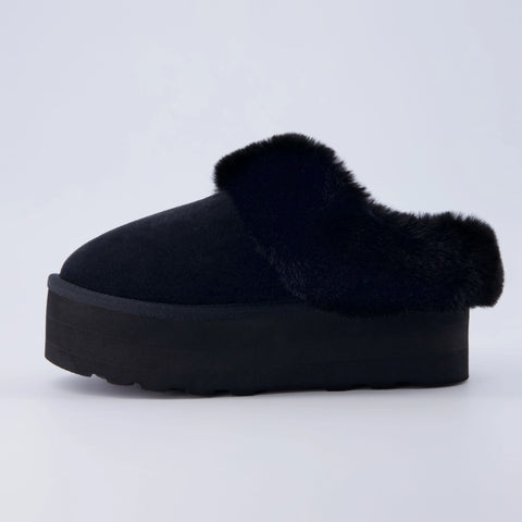 Husky Suede Cozy Platform Mule