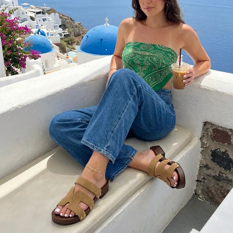 Tokyo Genuine Suede Sandals