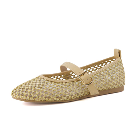 Gracie Mesh Mary Jane Flats