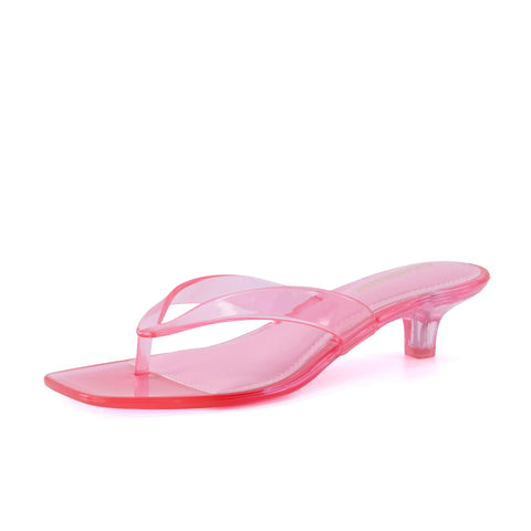 Riot Jelly Thong Kitten Heels