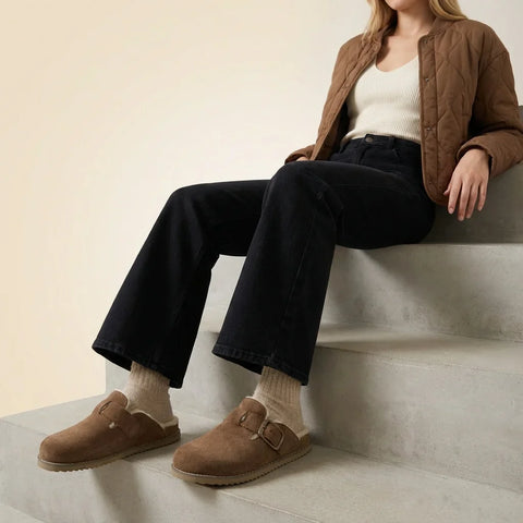 Blain Fur Genuine Suede Clogs