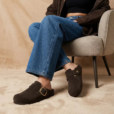 Rusty Leather Clogs