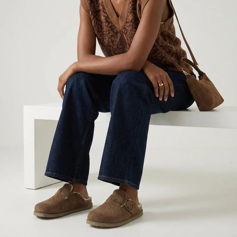 Blain Fur Genuine Suede Clogs