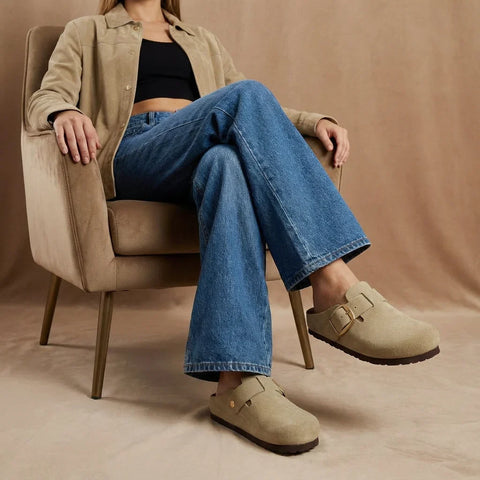 Rusty Leather Clogs