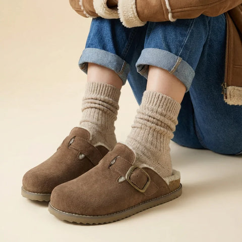 Blain Fur Genuine Suede Clogs