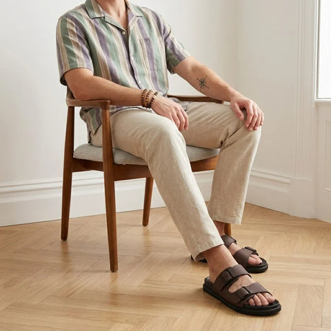 Alpha Genuine Leather Mens Sandals