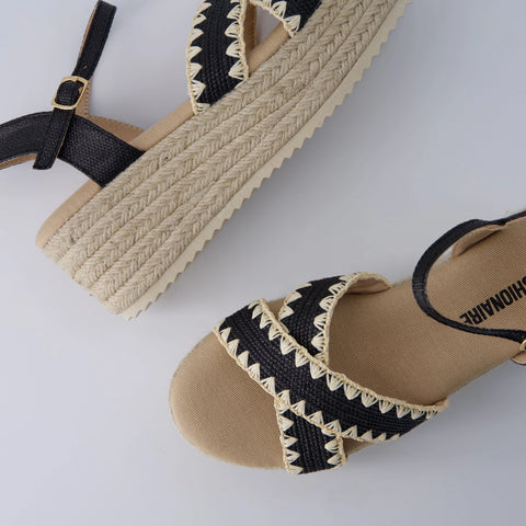 Ola Raffia Platform Sandals