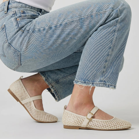 Gracie Mesh Mary Jane Flats