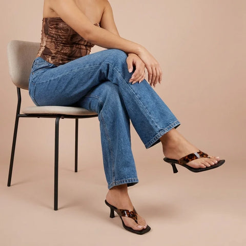 Mezzo Clear Strap Kitten Heels