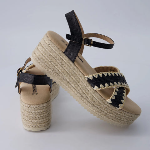 Ola Raffia Platform Sandals