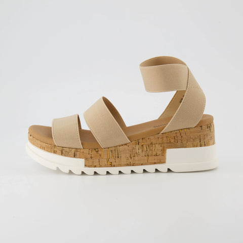 Naomi Stretch Cork Wedge Sandal