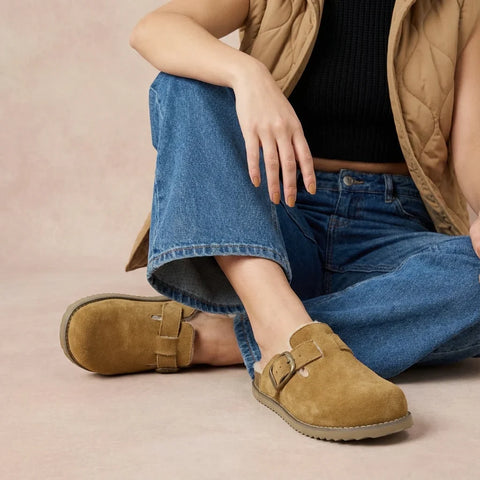 Blain Fur Genuine Suede Clogs
