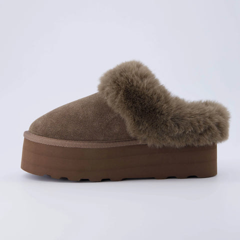 Husky Suede Cozy Platform Mule