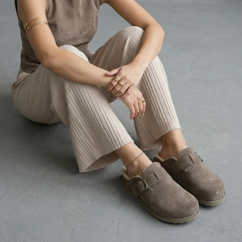 Blain Fur Genuine Suede Clogs