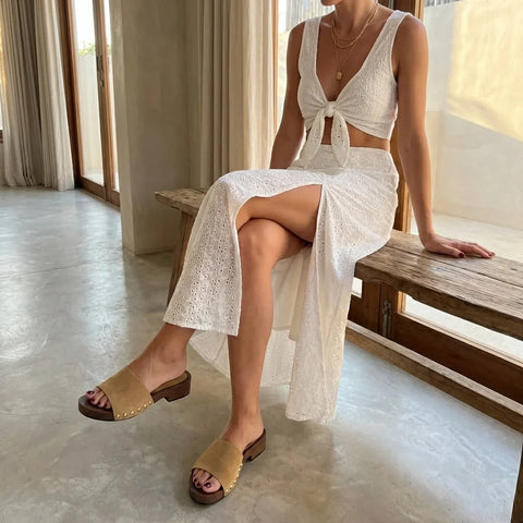 Timmi Genuine Suede Slides
