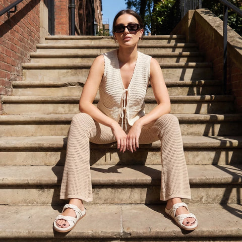 Lens Braided Strap Sandals