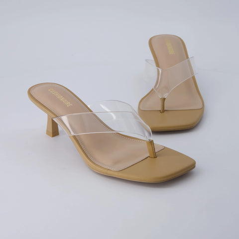 Mezzo Clear Strap Kitten Heels