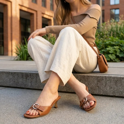 Belle Kitten Heel Sandals