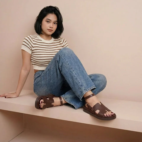 Erika Cut-Out Ankle Wrap Sandals
