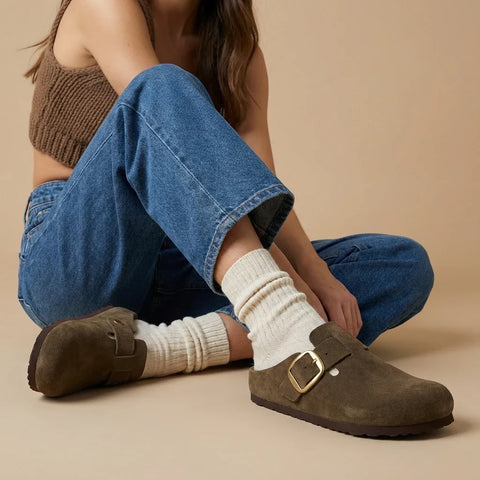 Rusty Leather Clogs