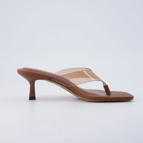Mezzo Clear Strap Kitten Heels