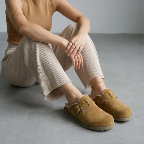 Blain Fur Genuine Suede Clogs