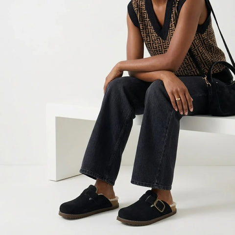 Blain Fur Genuine Suede Clogs