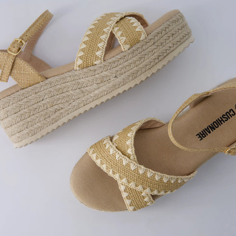 Ola Raffia Platform Sandals