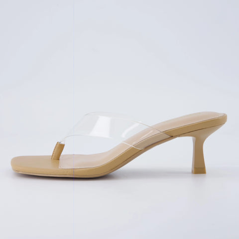 Mezzo Clear Strap Kitten Heels