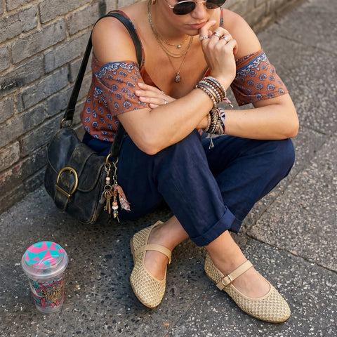 Gracie Mesh Mary Jane Flats