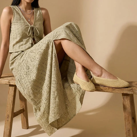 Gilt Woven Ballet Flats