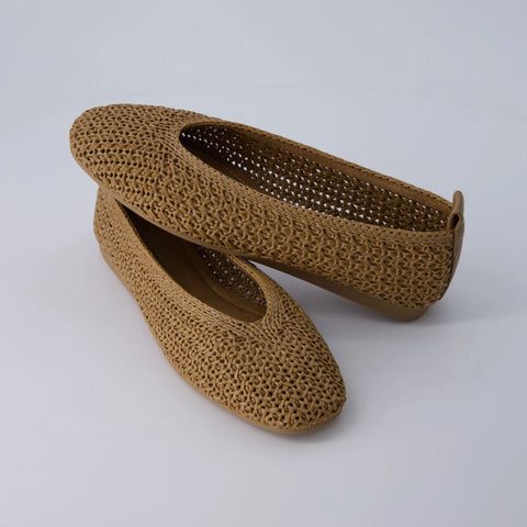 Gilt Woven Ballet Flats