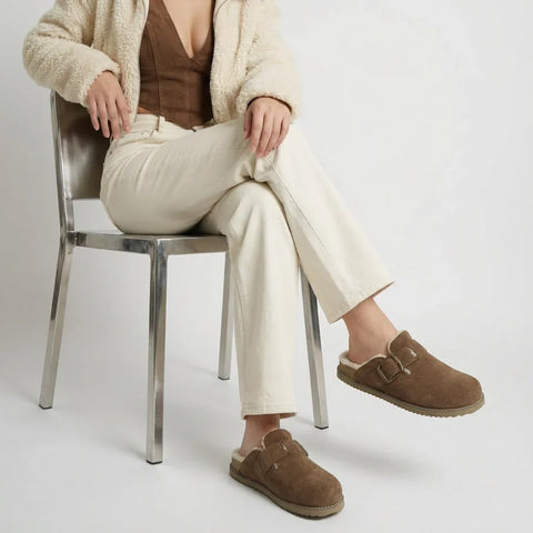Blain Fur Genuine Suede Clogs