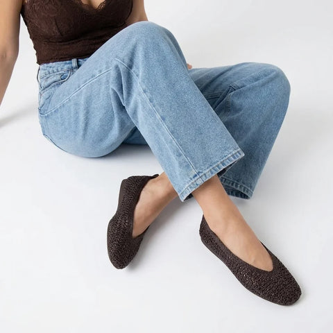 Gilt Woven Ballet Flats