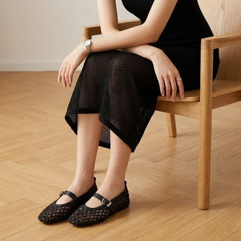 Wendy Woven Mary Jane Flats
