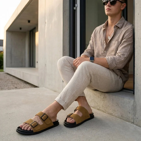 Alpha Genuine Leather Mens Sandals