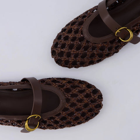 Wendy Woven Mary Jane Flats