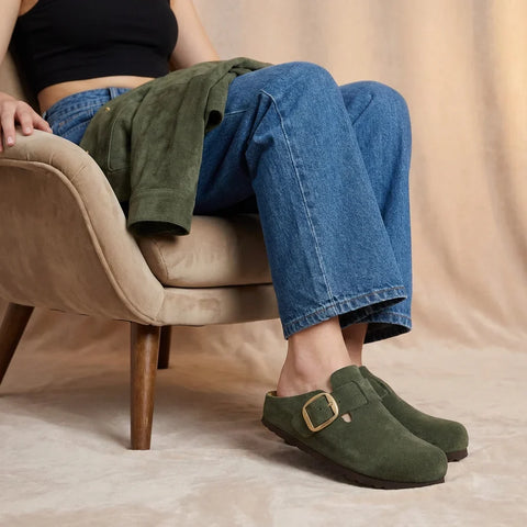Rusty Leather Clogs