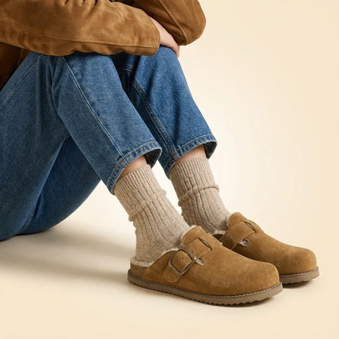 Blain Fur Genuine Suede Clogs
