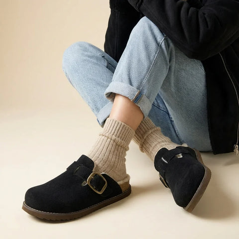 Blain Fur Genuine Suede Clogs