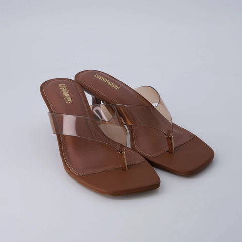 Mezzo Clear Strap Kitten Heels